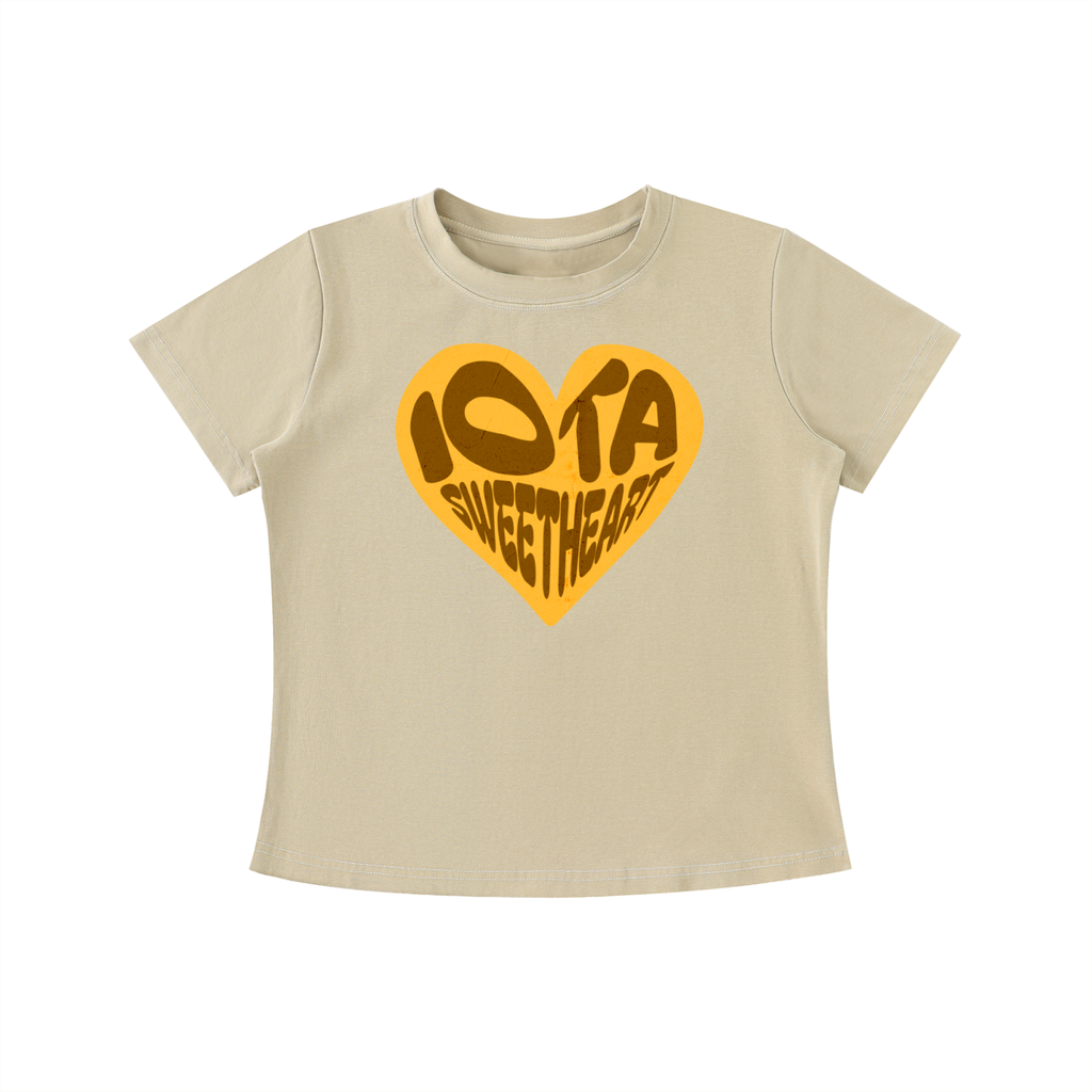 ODMPOD Iota Sweetheart vintage wash slim fit T-shirt with a classic crew neck and soft, worn-in fabric for casual style.