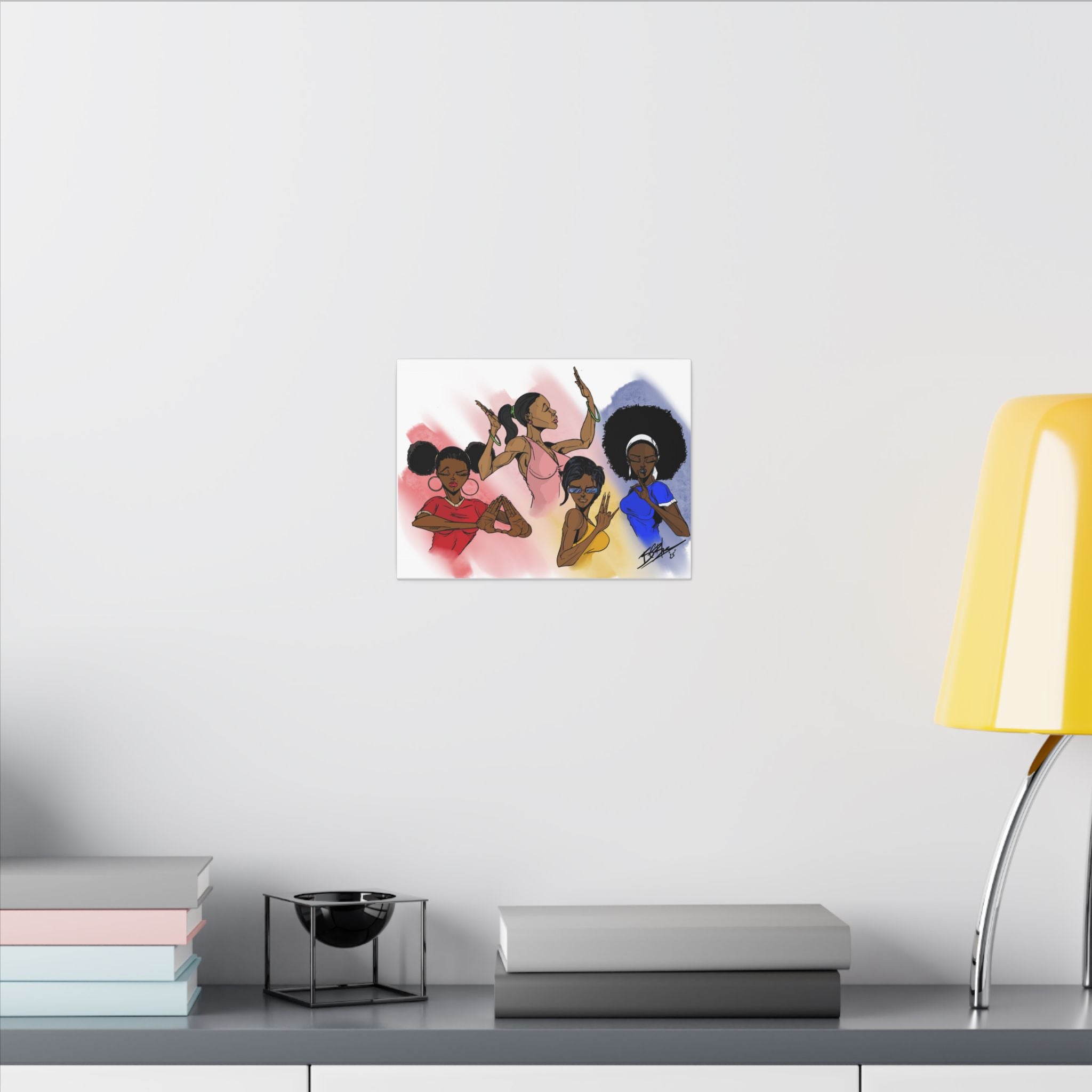 Black Girl Power Wall Art — Matte Stretched Canvas Print