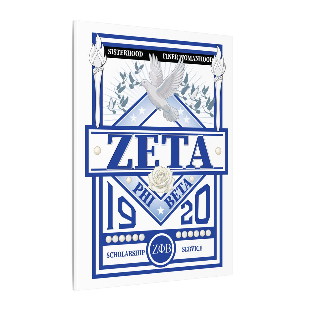 Zeta Phi Beta Sorority canvas print featuring grizzly bear graphics on a decorative canvas art piece.