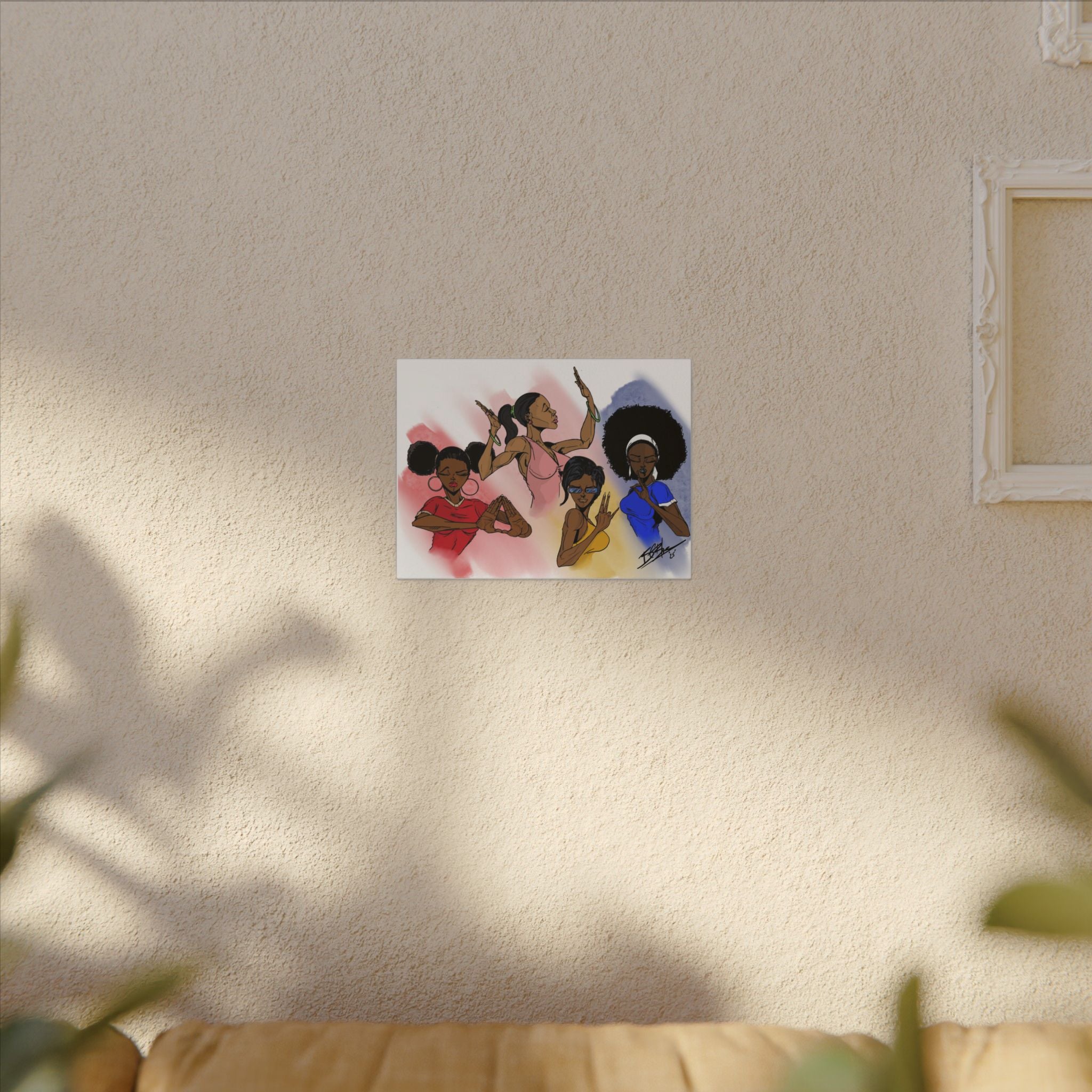 Black Girl Power Wall Art — Matte Stretched Canvas Print