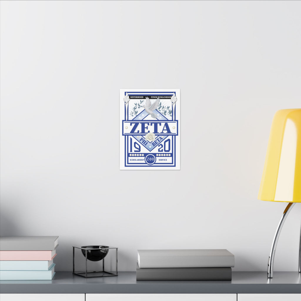 Zeta Phi Beta Sorority canvas print featuring grizzly bear graphics, printed on high-quality canvas by Printify.