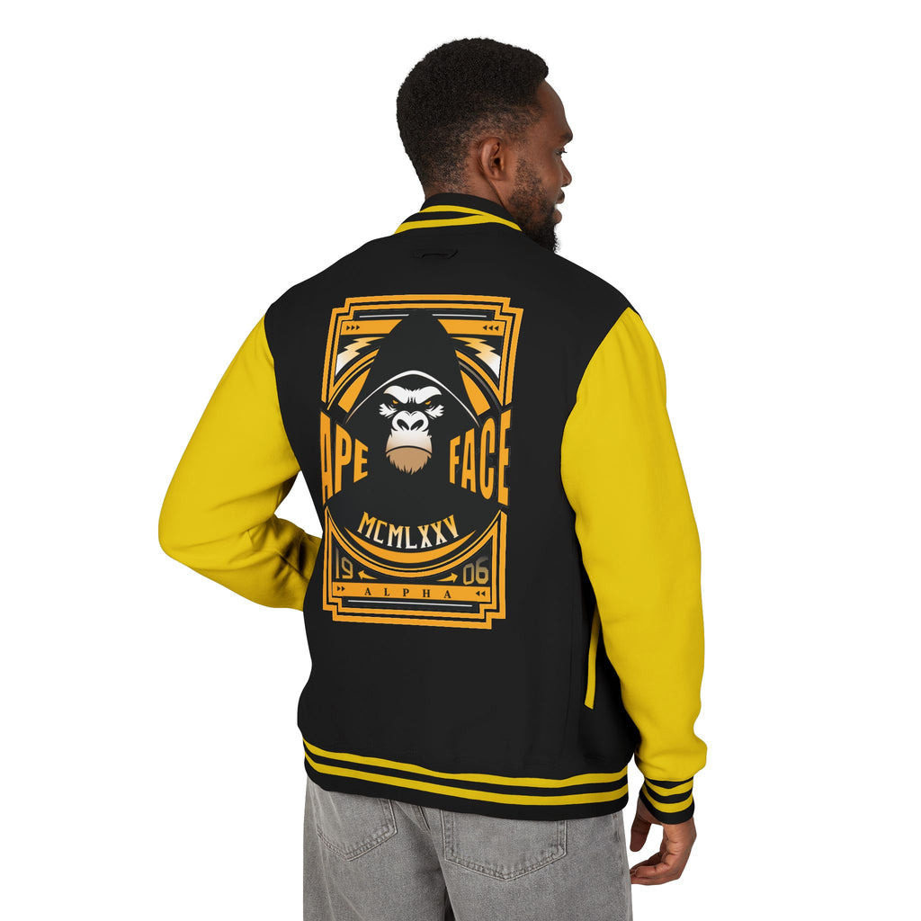Alpha Letterman Jacket — Ape Face Varsity Jacket with 'A' Patch
