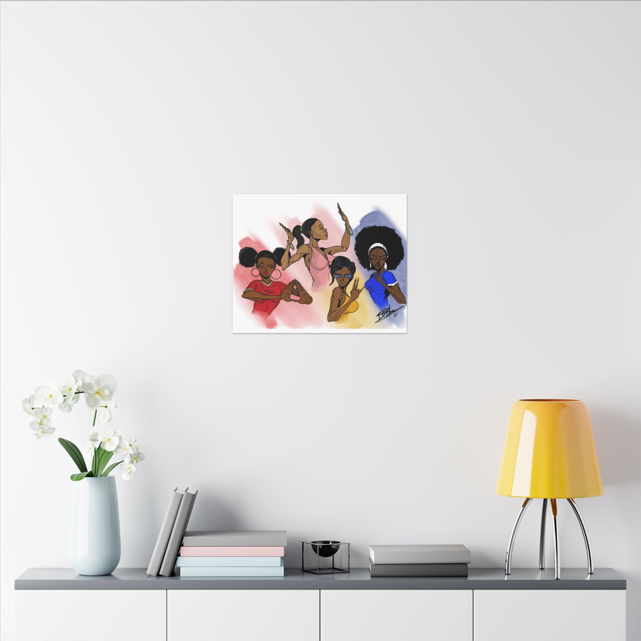 Black Girl Power Wall Art — Matte Stretched Canvas Print