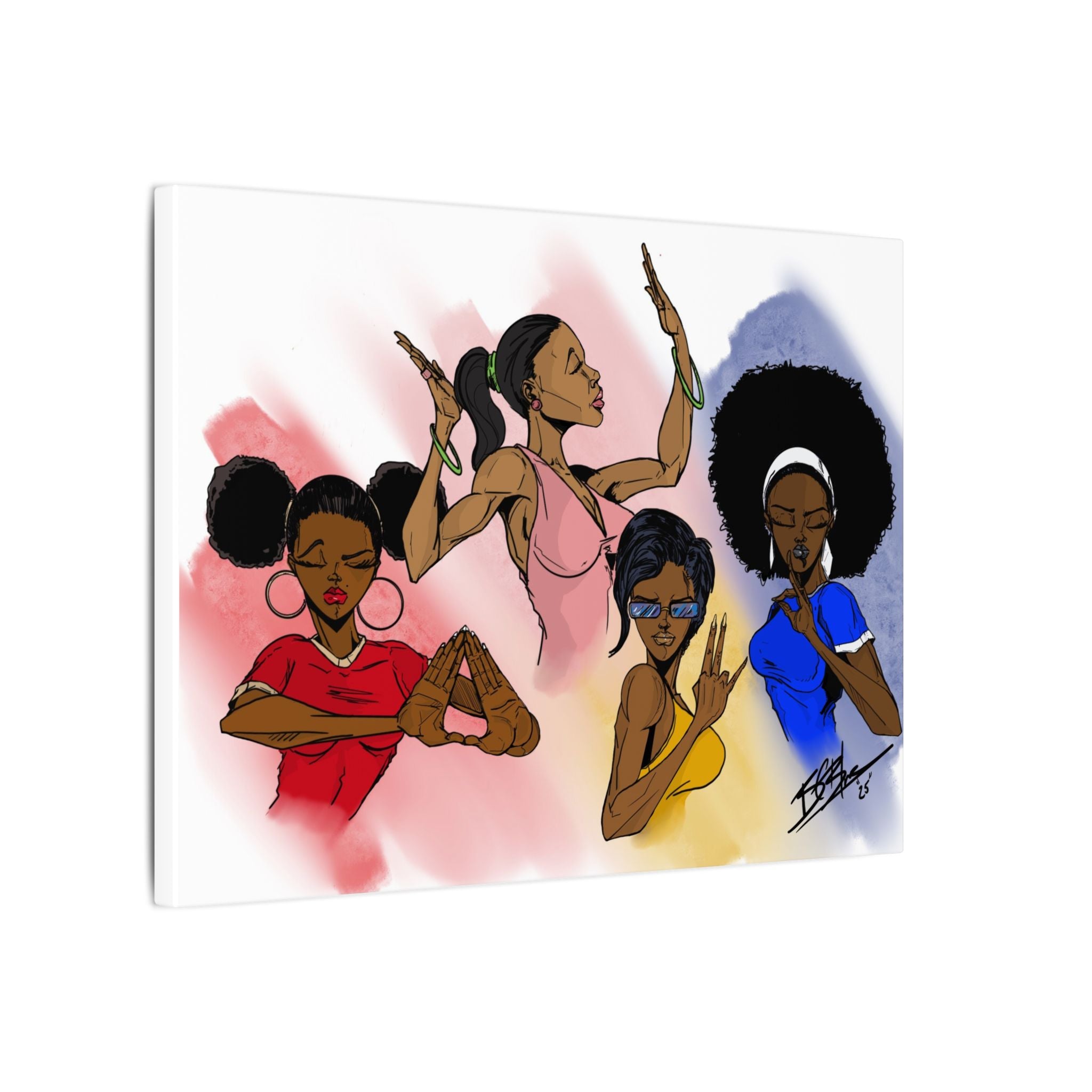 Black Girl Power Wall Art — Matte Stretched Canvas Print