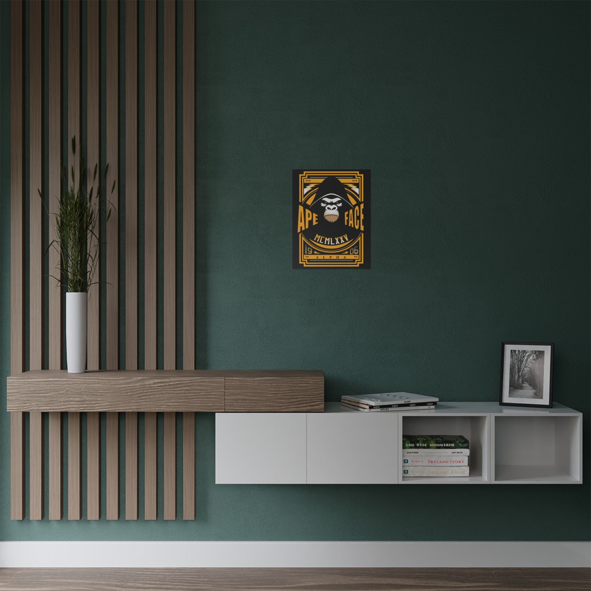 Ape Face Satin Poster – Bold Retro Gorilla Wall Art (300gsm)