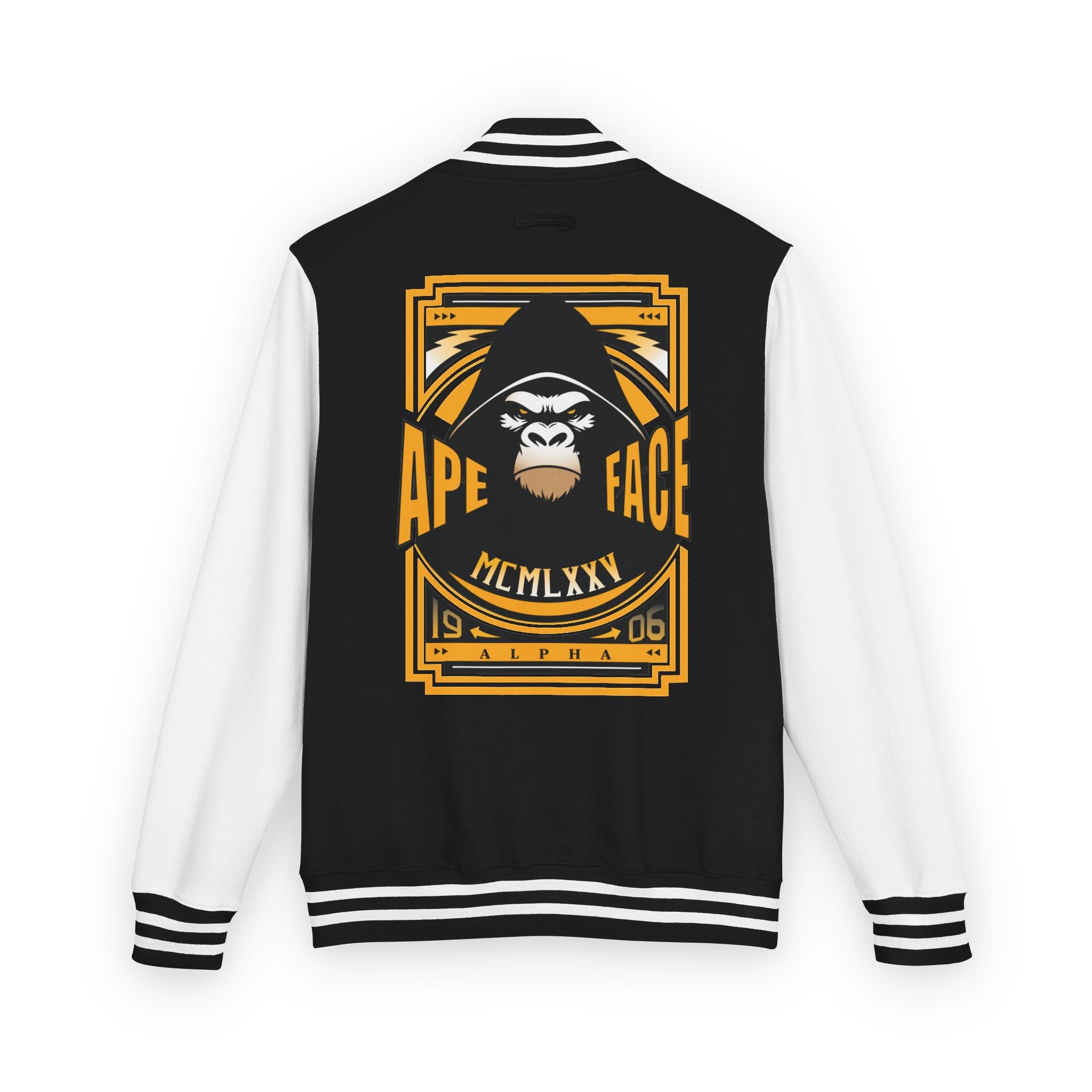 Alpha Letterman Jacket — Ape Face Varsity Jacket with 'A' Patch