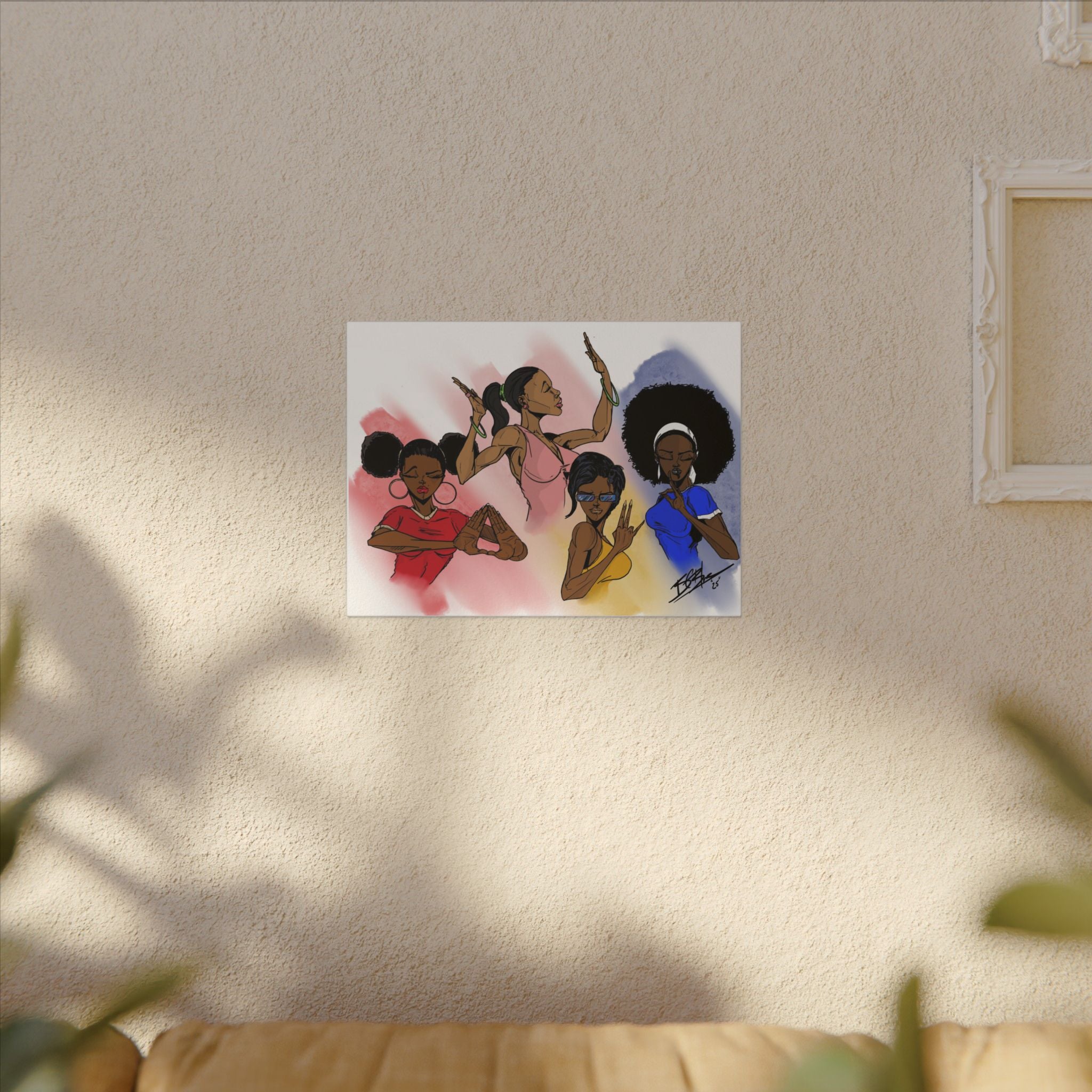 Black Girl Power Wall Art — Matte Stretched Canvas Print