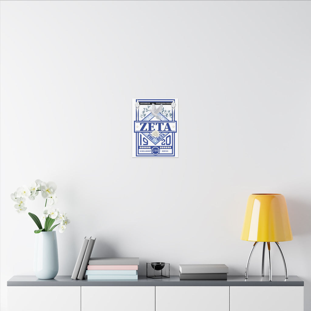 Zeta Phi Beta Sorority canvas print featuring grizzly bear graphics on a decorative wall art piece.