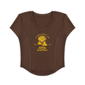 ODMPOD Iota Sweetheart women's paneled crop T-shirt with fitted design and stylish color blocking, casual fashion top for women.