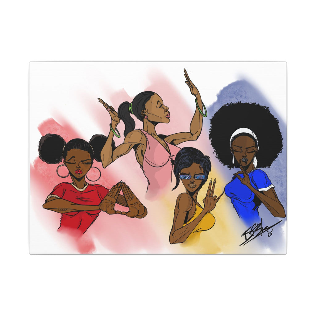Black Girl Power Wall Art — Matte Stretched Canvas Print