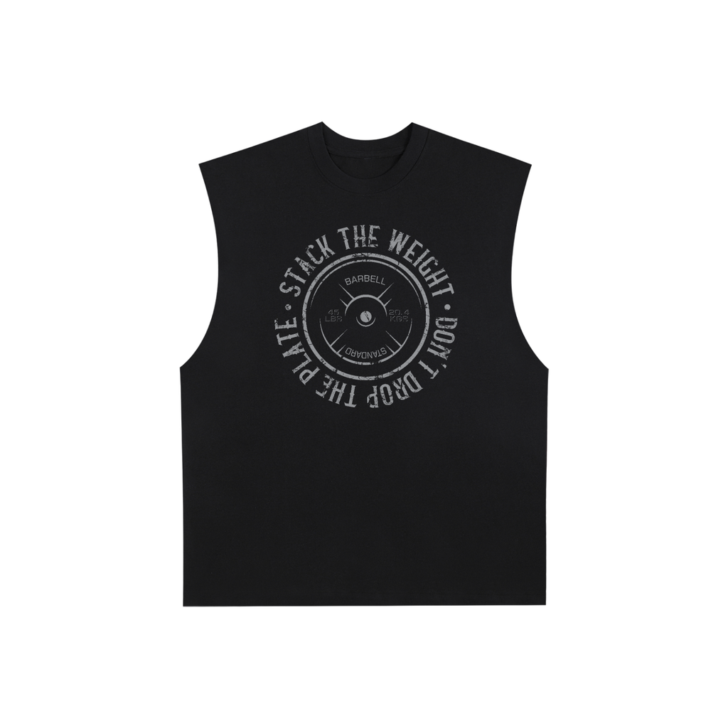 ODMPOD Gym Life Raw Edge Cotton Tank Top featuring a casual sleeveless design with raw edge details, ideal for workout and active wear.