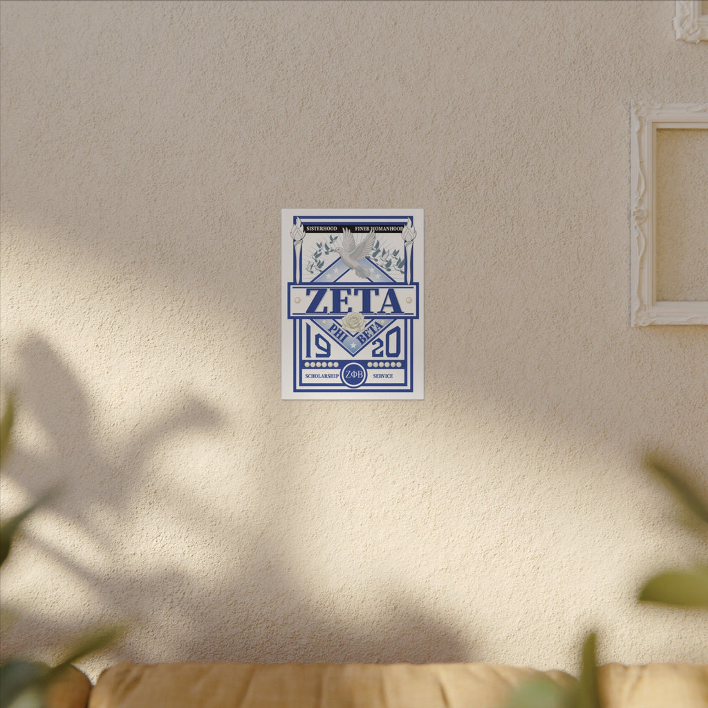 Zeta Phi Beta Sorority canvas print featuring grizzly bear graphics, ideal for wall decor and sorority pride.