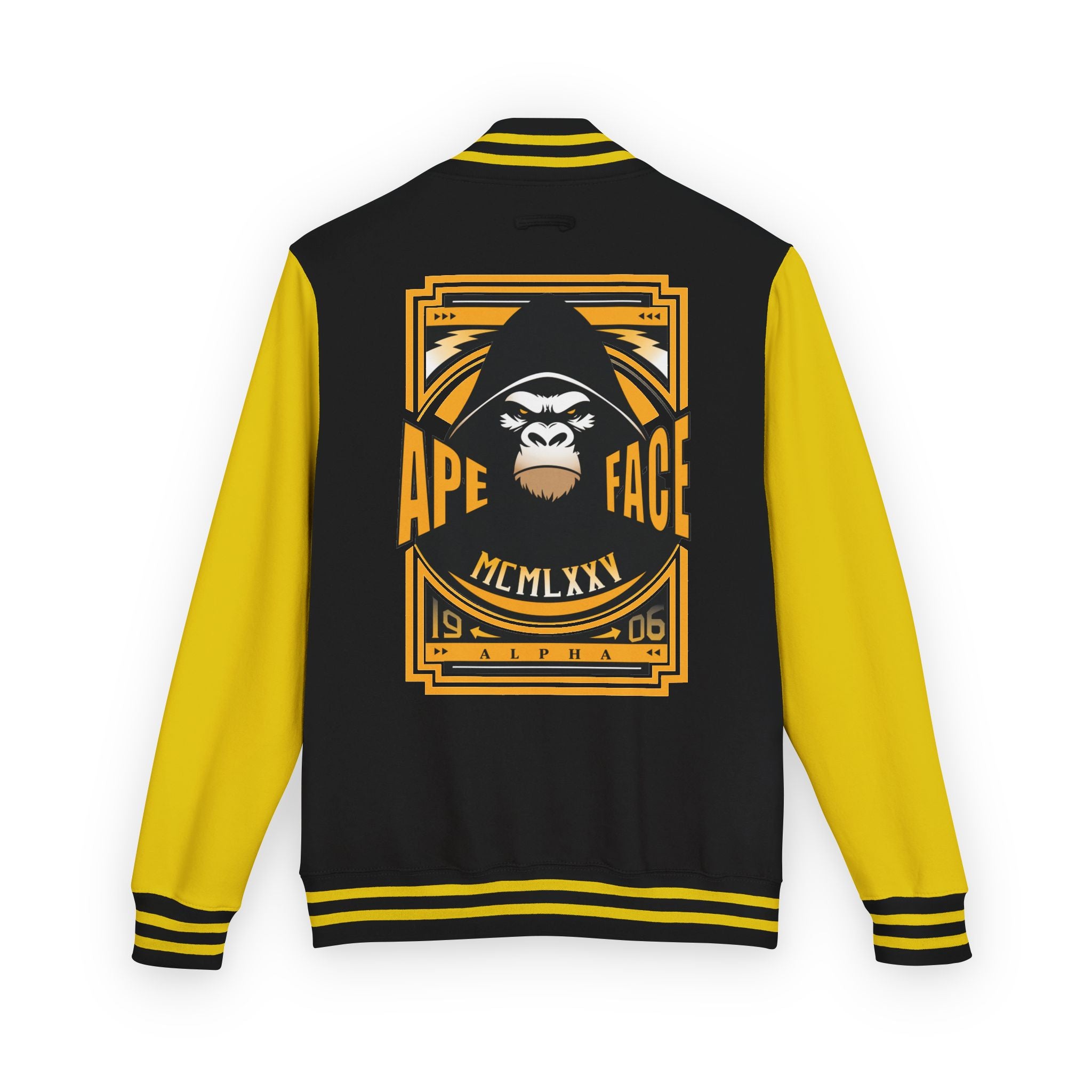 Alpha Letterman Jacket — Ape Face Varsity Jacket with 'A' Patch