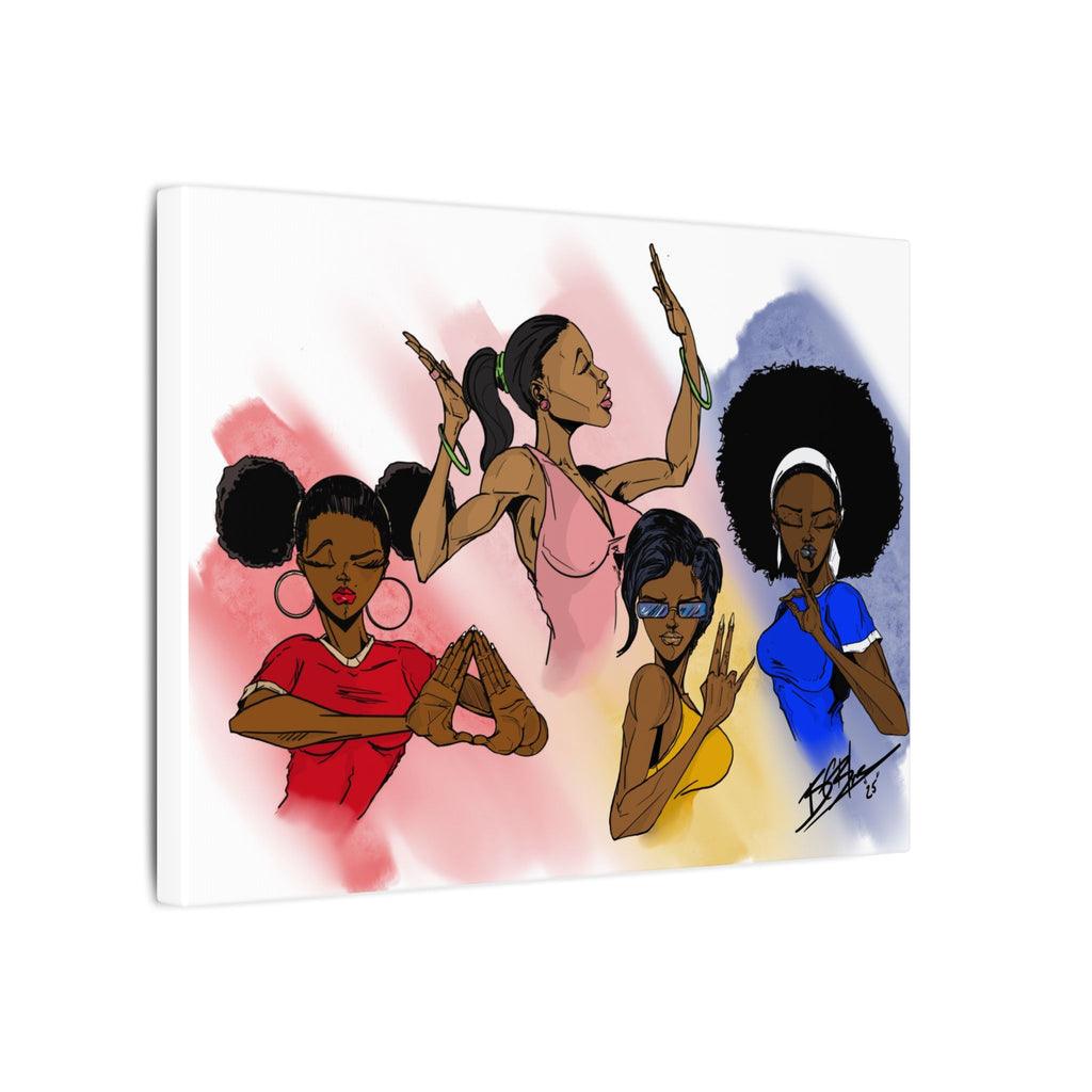 Black Girl Power Wall Art — Matte Stretched Canvas Print