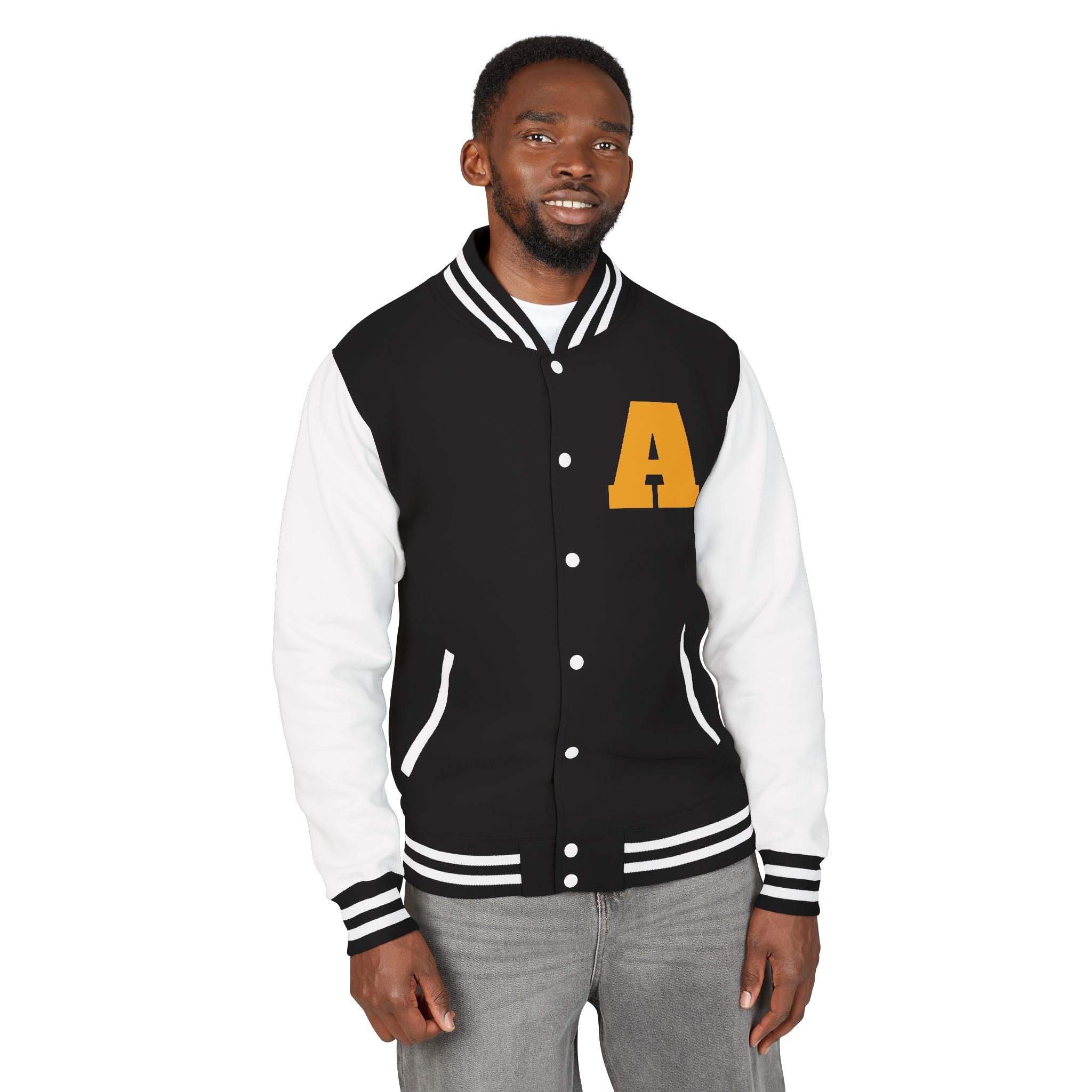 Alpha Letterman Jacket — Ape Face Varsity Jacket with 'A' Patch