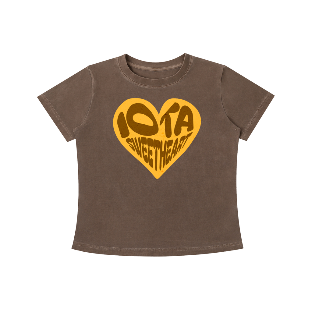 ODMPOD Iota Sweetheart vintage wash slim fit T-shirt featuring a classic design and soft fabric in a relaxed fit.