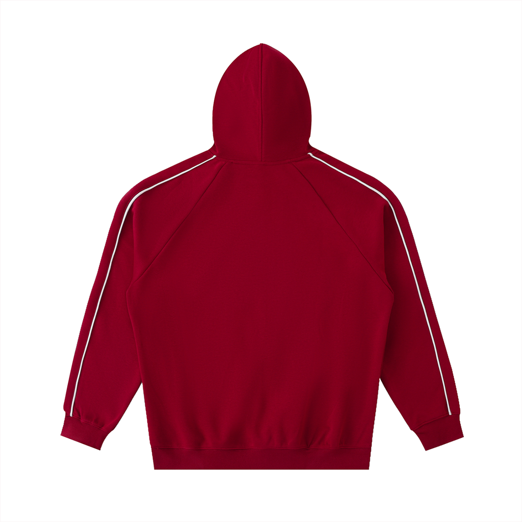 Contrast Piping Raglan Hoodie - Grizzly Bear Graphics