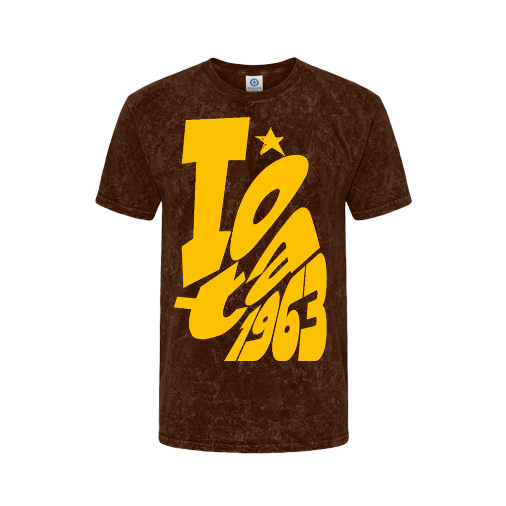 Gray Iota 63 T-Shirt by Grizzly Bear Graphics featuring a front graphic design with a casual fit.